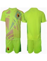 Belgia Keeper Bortedraktsett Barn EM 2024 Korte ermer (+ bukser)